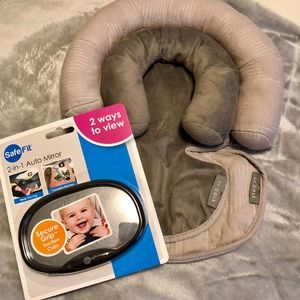 Infant headrest and car mirror bundle
